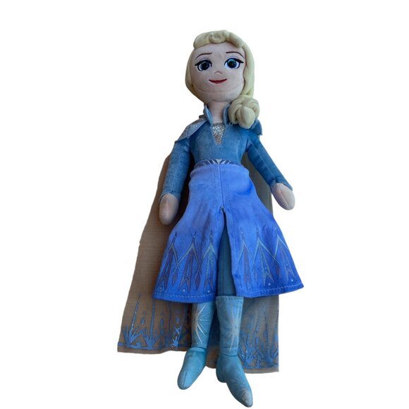 DISNEY TY SPARKLE Plush 16" Princess Elsa Doll Frozen 2 Blue Dress Cape Boots - Picture 5 of 6
